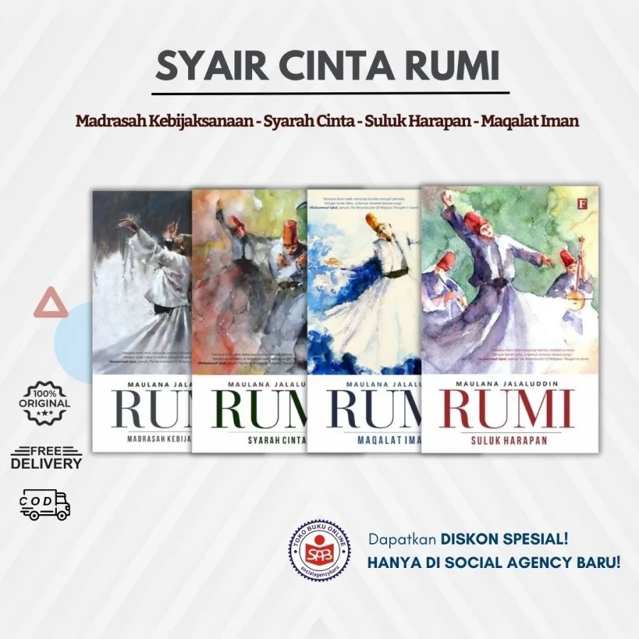 Paket Syair Cinta Rumi 4 Buku - Maulana Jalaluddin Rumi