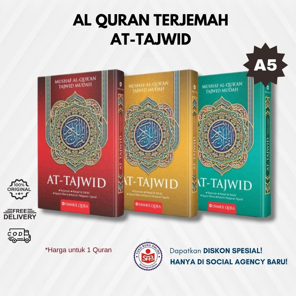 Al Quran Tajwid Mudah AT TAJWID 4.0 Terjemah Dilengkapi Waqaf Ibtida ukuran A5 - UMMUL QURA