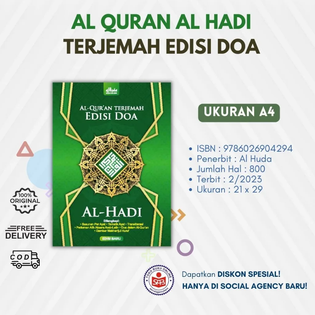 Al Quran Al Hadi Terjemah Edisi Doa Ukuran A4