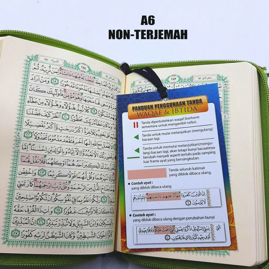 Al Quran Waqaf Ibtida Resleting Kain A6 - SUARA AGUNG
