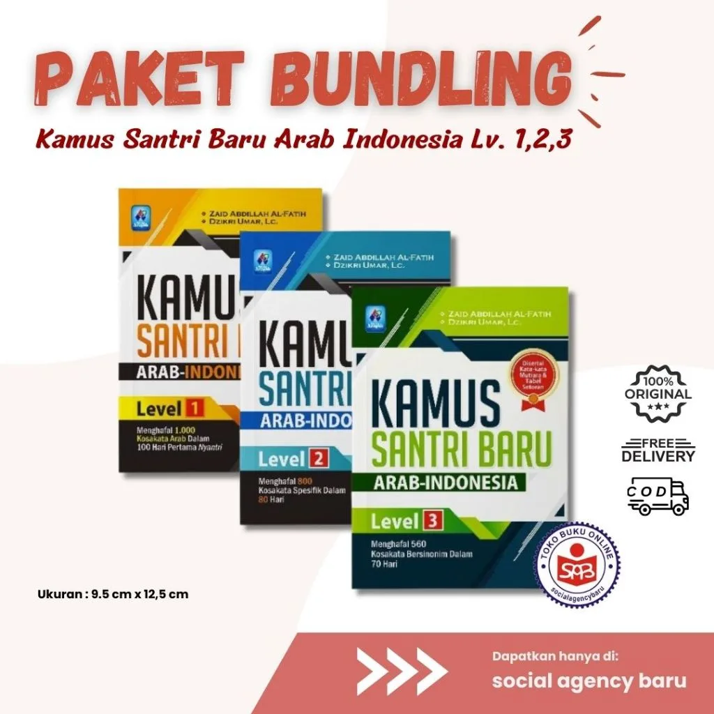 Paket Kamus Santri Baru Arab Indonesia (3 Buku ORI) - Zaid Abdillah